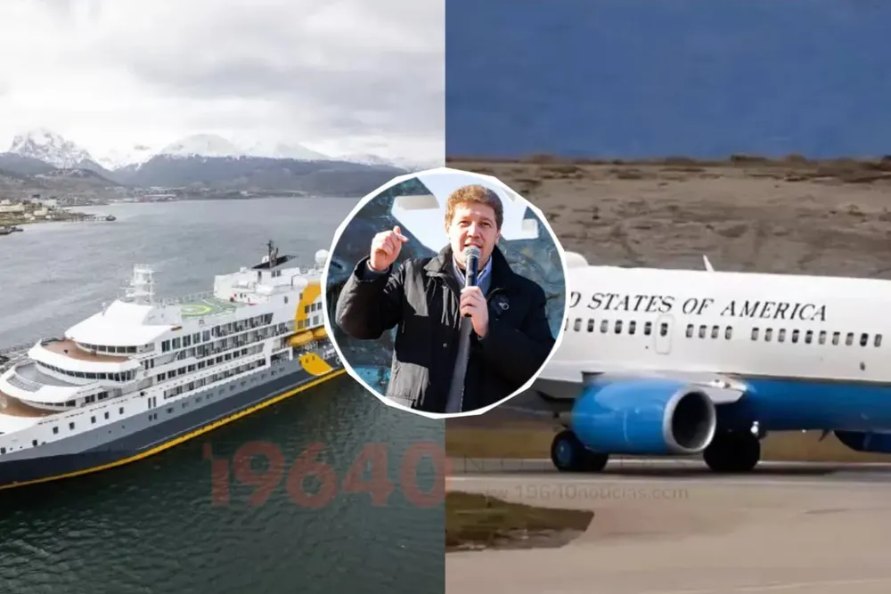 Gustavo Melella: Puerto de Ushuaia- avión EEUU