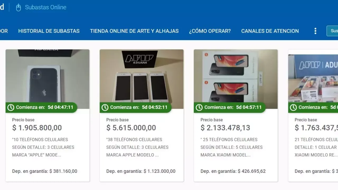 Subasta Aduana AFIP
