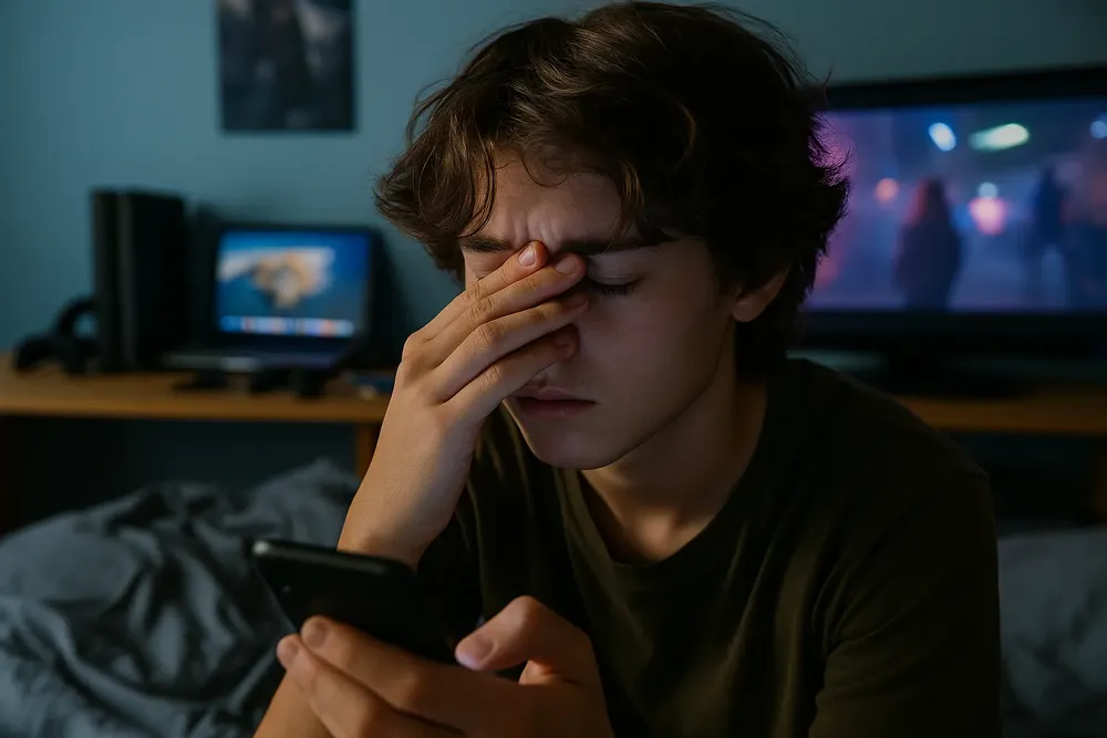 Adolescente sin dormir