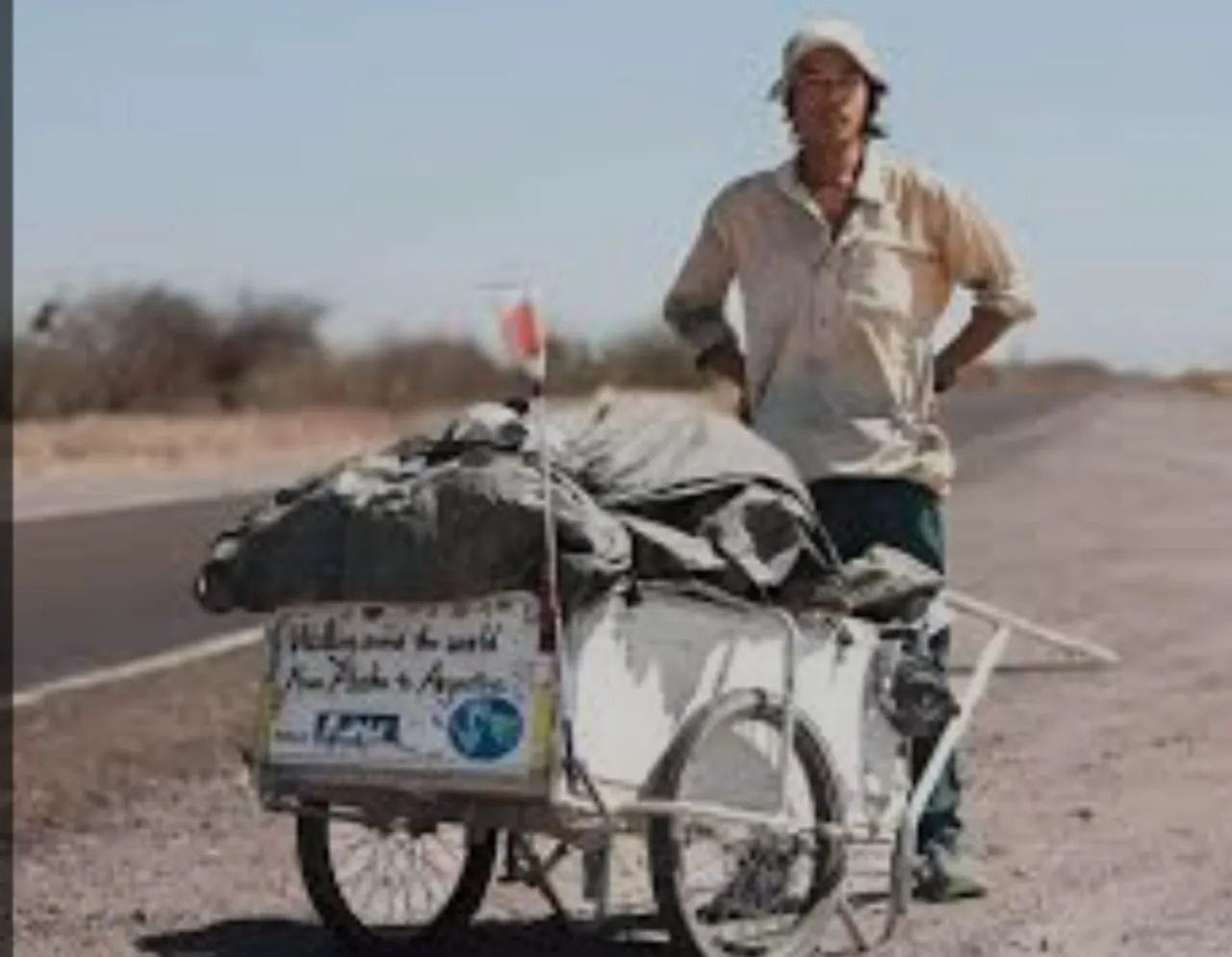 Japonés recorre alaska a Ushuaia 