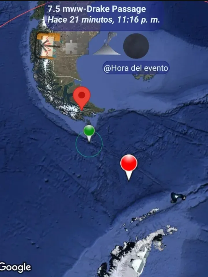 Sismo Pasaje de Drake- 21/08/2025