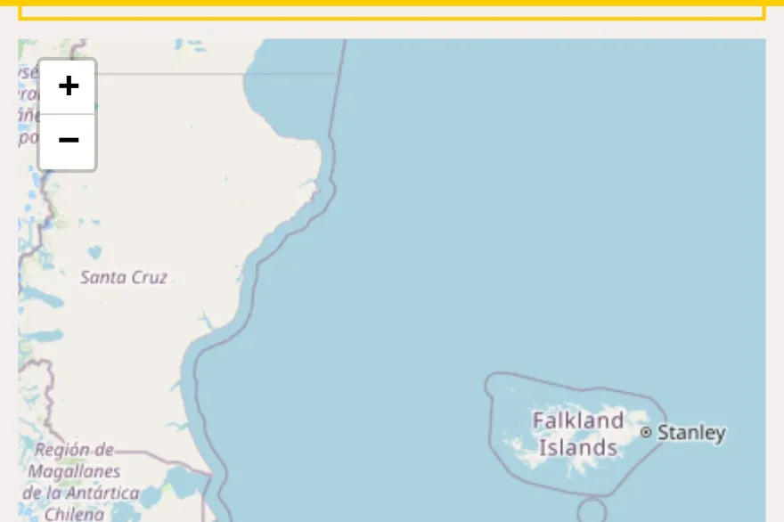 Mapa islas Malvinas correo argentino 