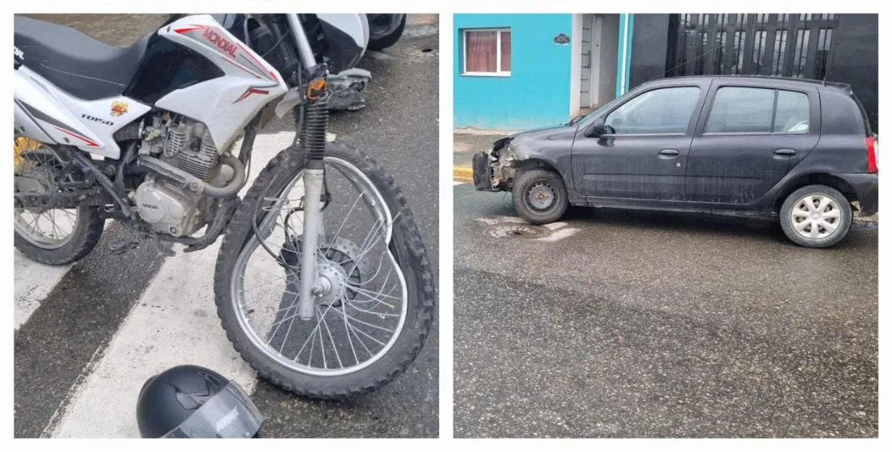 Choque entre moto y vehículo-Ushuaia