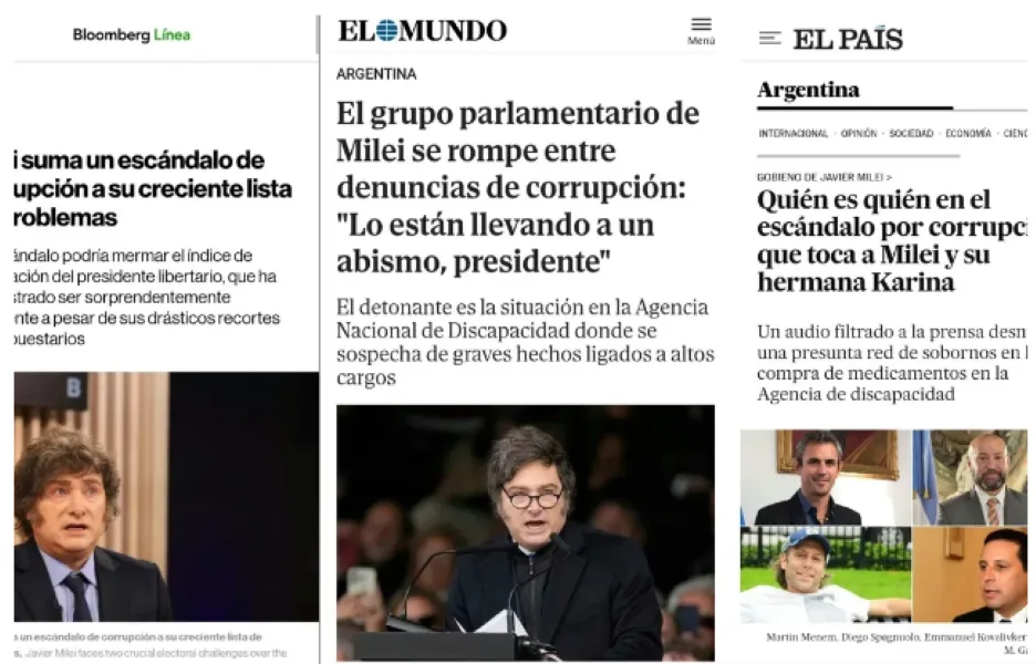 Milei- prensa del mundo (ANDIS)
