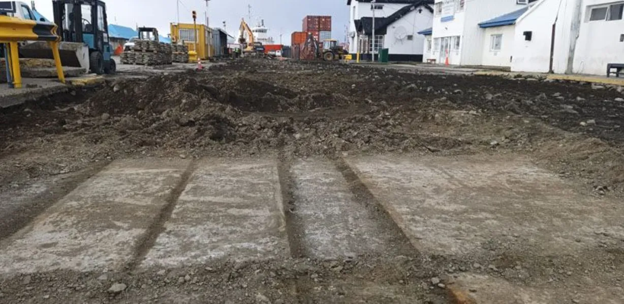 Vías en el Puerto de Ushuaia