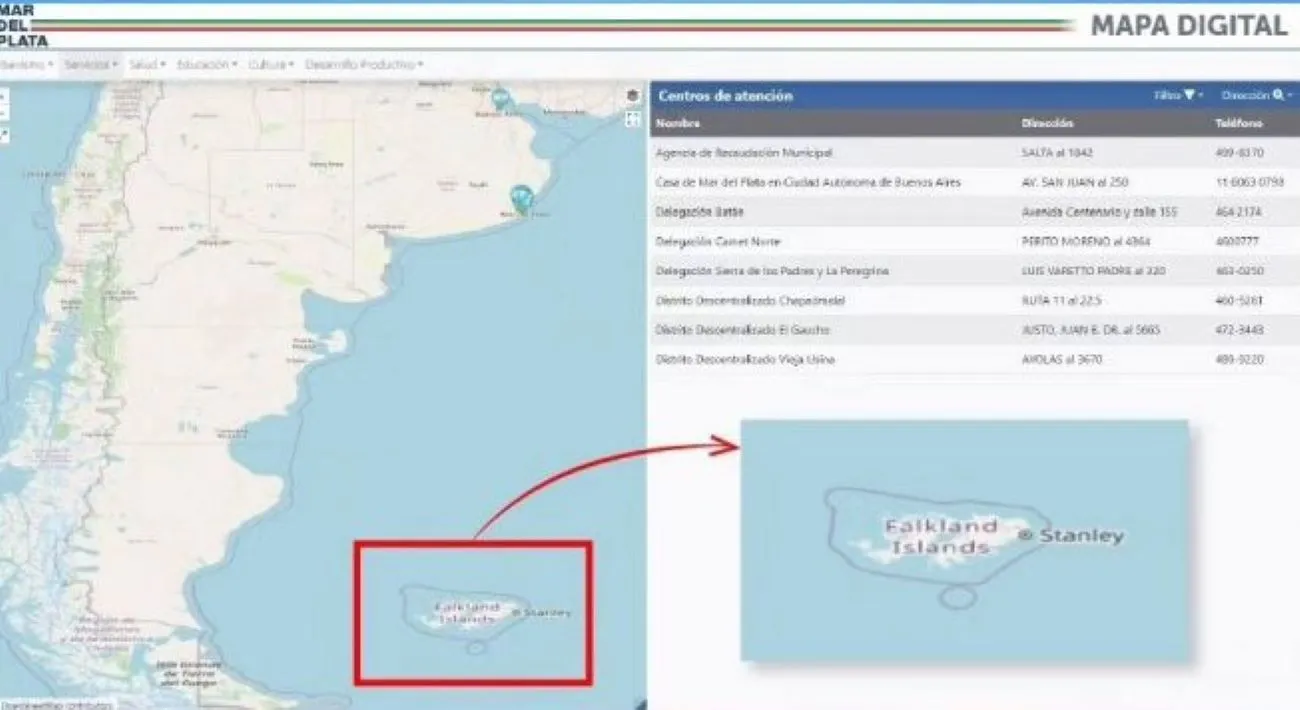 Mapas digitales de Mar del Plata- Malvinas