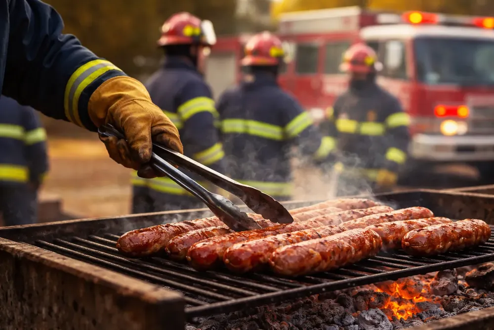Venta solidaria de choripanes 