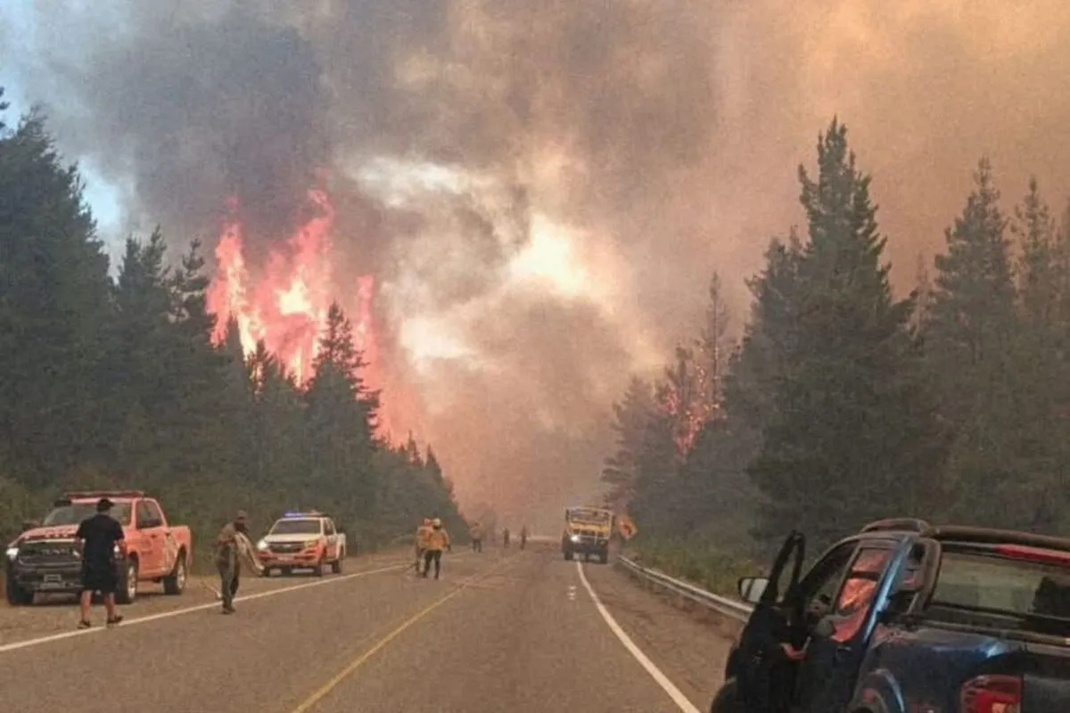 Ruta 40- Incendio forestal Chubut