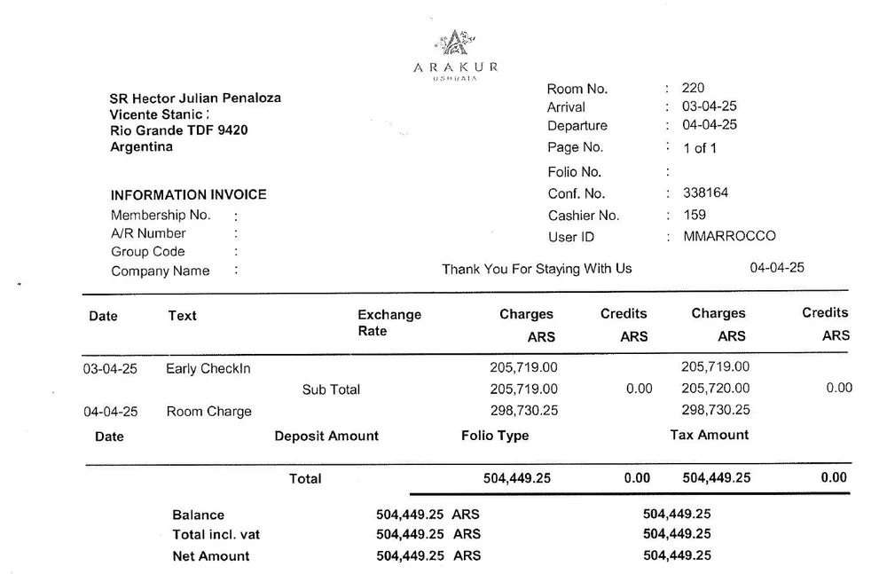 Gastos empleado OSEF
