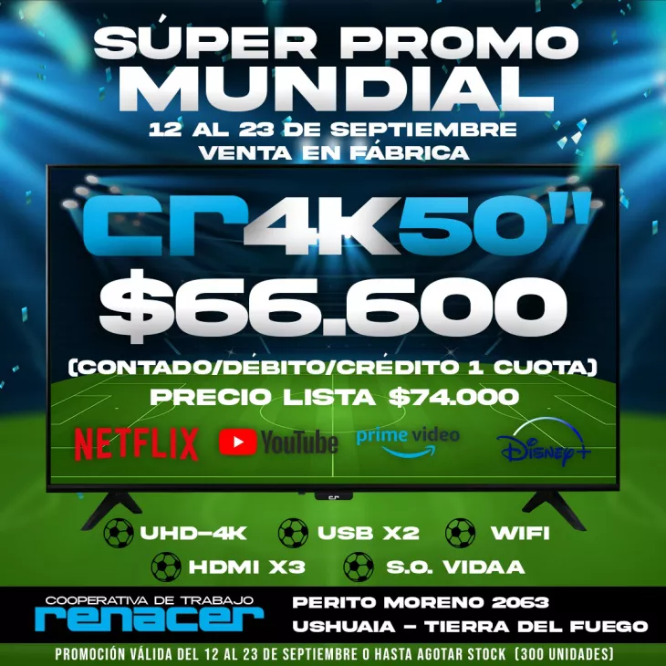 Ventas de TV Cooperativa Renacer