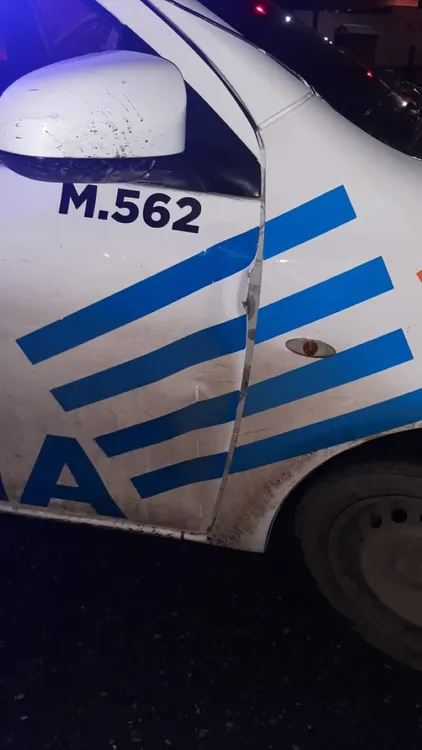 Móvil Policial afectado