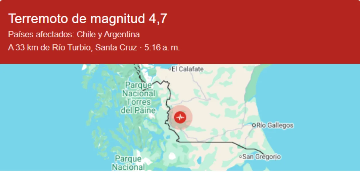 Sismo Río Turbio