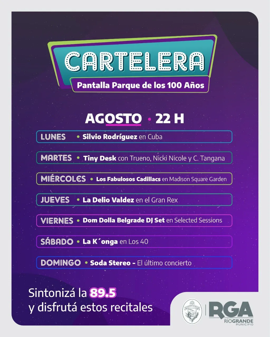 Cartelería recitales