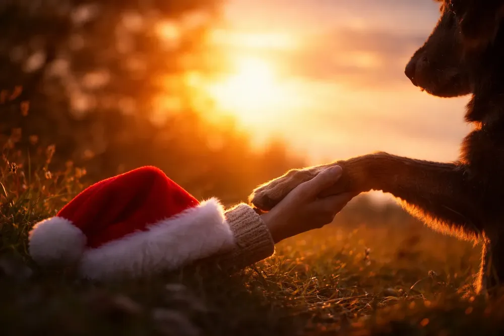Como perros y Gatos saludos en Navidad