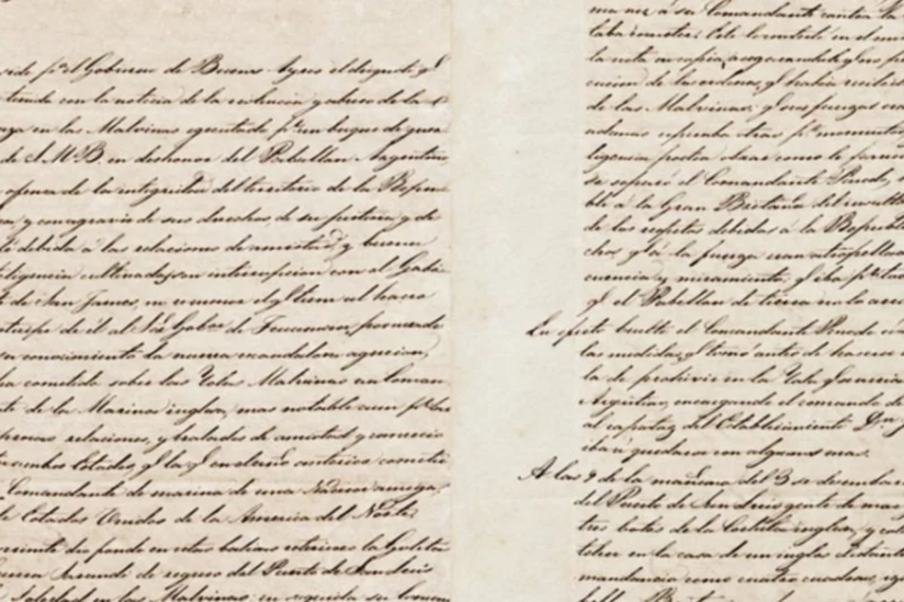 Carta inédita ocupación Malvinas