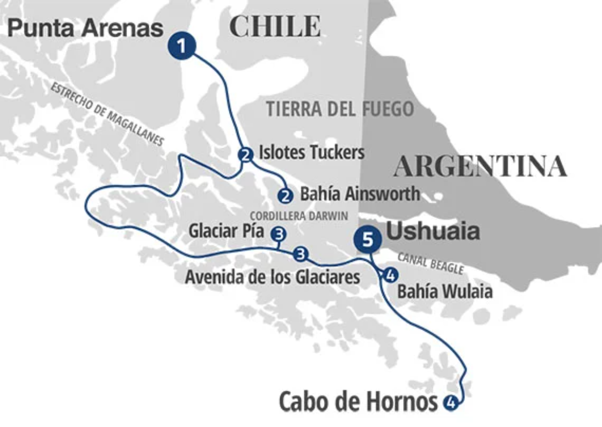 Mapa puertos- Chile ARG
